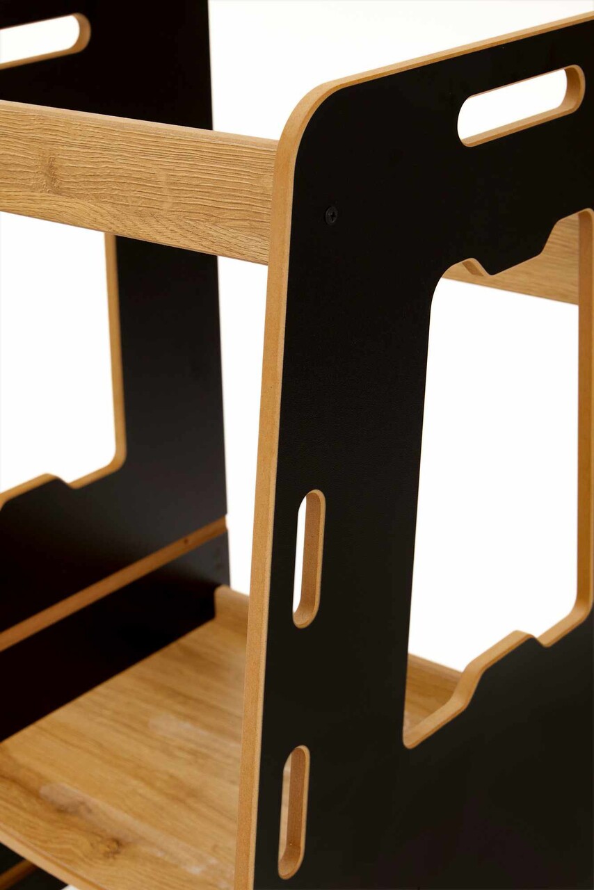 Turn de invatare, Hanah Home, Learning Tower, 40x90x50 cm, Negru / Natural - view 8