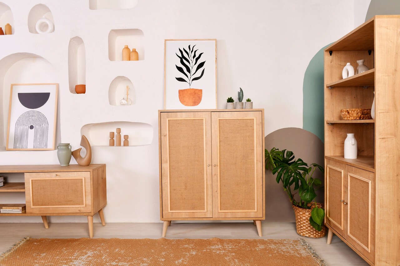 Bufet, Wolina, Jüt Sideboard, 40x90x110 cm, Lemn de carpen, Stejar - 2 | YEO