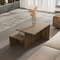 Set masute 2 piese, Zena Home, Twins, Gri deschis / Stejar