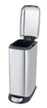 Cos de gunoi cu pedala Design, Wenko, 23.5x41x55 cm, inox/polipropilena, argintiu/negru