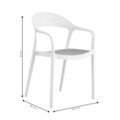 Scaun de gradina Ember, Pakoworld, 52.5x56.5x81 cm, polipropilena cu protectie UV, alb/bej