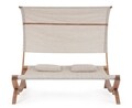 Sezlong tip pat dublu cu umbrela 2 locuri Noes, Bizzotto, 180 x 196 x 165 cm, lemn de larice/textilena 1x1