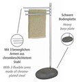 Suport pentru prosoape Pebble Stone, Wenko, 38x23x84 cm, metal/otel/polirasina, gri/argintiu