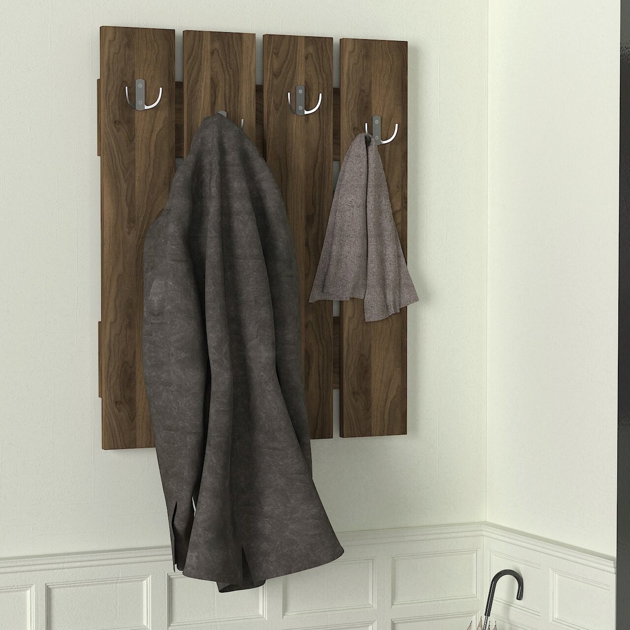 Cuier de perete, Furny Home, Anita, 64.7x80x3.6 cm, Maro - 1 | YEO