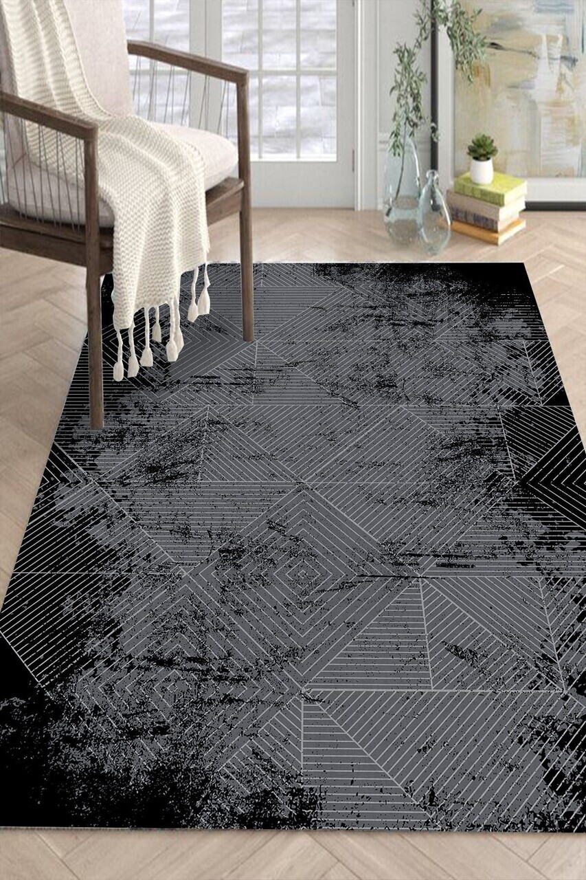 Covor, CLR-0000283-001, 80x100 cm, Poliester, Antracit