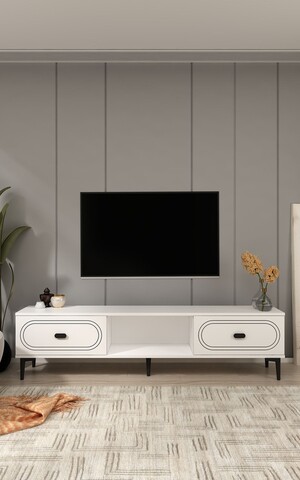 Comoda TV, Hanah Home, Weny, 150x40.6x29.6 cm, PAL , Alb