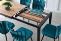 Masa dining extensibila, Nmobb, Silva Atlantic, 120/187 x 75 x 74 cm, pal melaminat, maro/negru