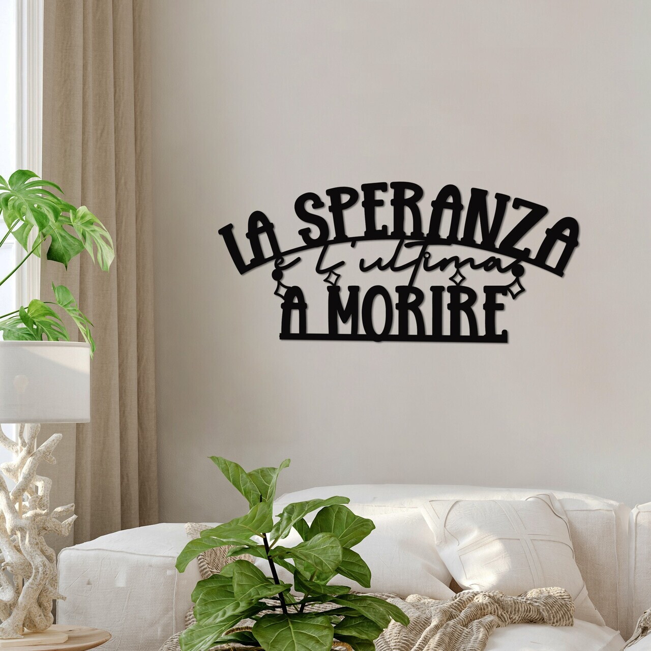 Decoratiune de perete, La Speranza 2, Dimensiune: 60 x 26 cm, Negru — imaginea 3