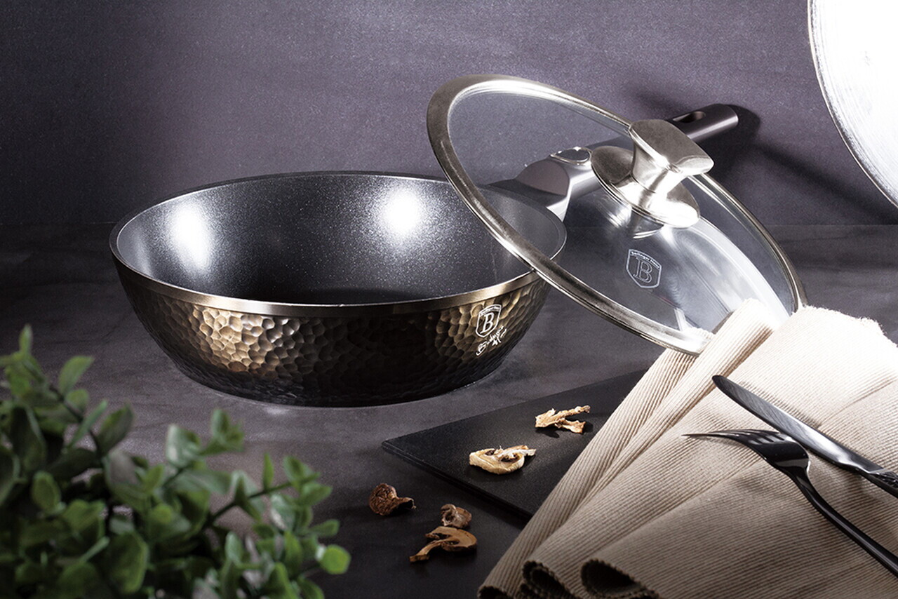 Tigaie adanca cu capac Berlinger Haus, Primal Gloss, 24 cm, 2.3 L, aluminiu forjat, negru - imagine 4