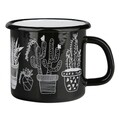 Cana emailata Cactus, Silesia, Ø9 cm, 450 ml, negru
