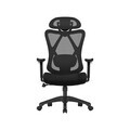 Scaun de birou, Songmics, ergonomic, suport lombar si tetiera reglabile, 70x71x114-124 cm, 150 kg, negru cerneala