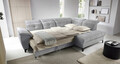 Coltar extensibil dreapta 5 locuri ELTAP, RT-04AU, Inferne, 297x210x107 cm, lemn/poliester, gri deschis