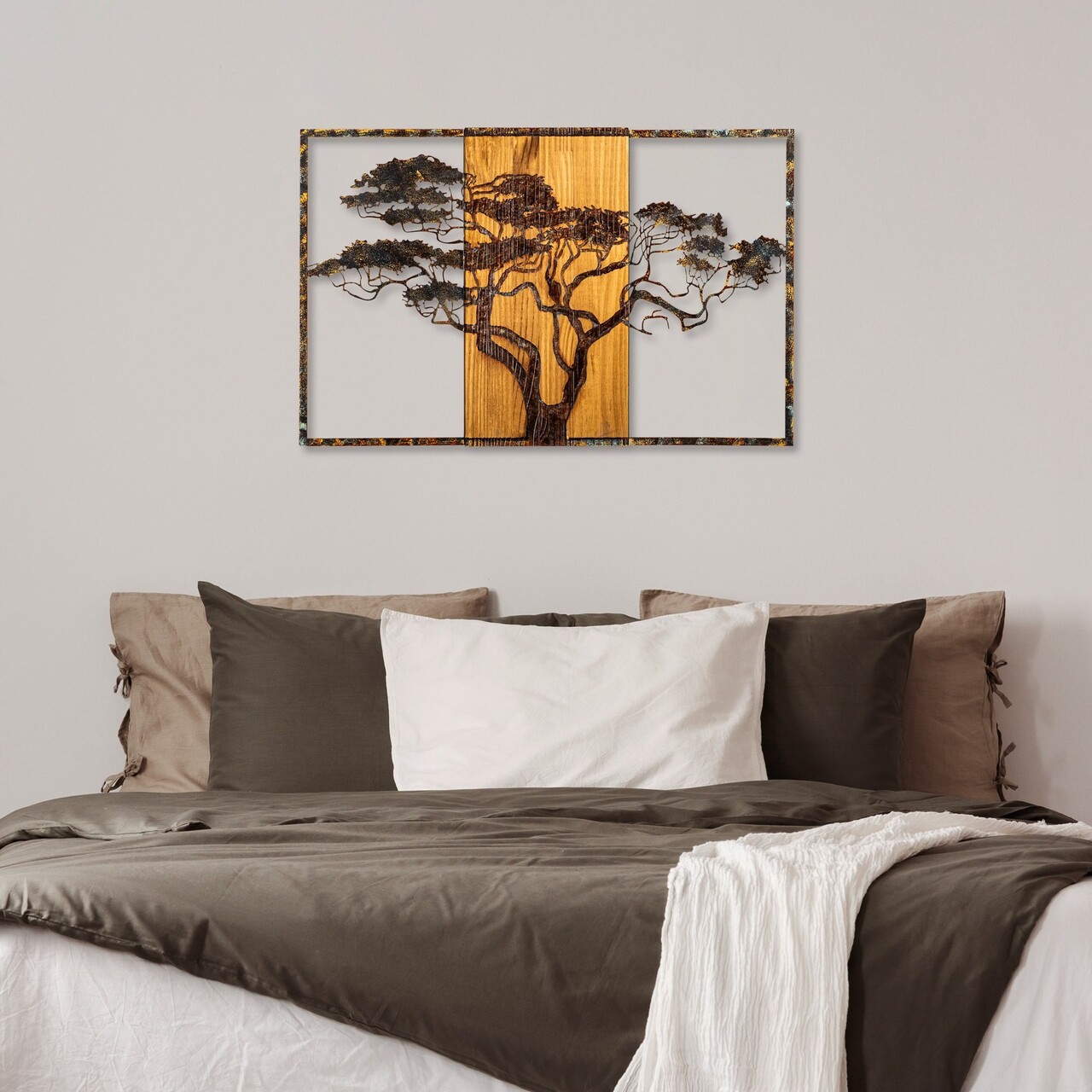 Decoratiune de perete, Acacia Tree, Lățime: 90 cm Înălțime: 58 cm Adâncime: 3 cm, Multicolor - view 4