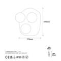 Aplica de perete, Fulgor, 942FLG1382, Metal, Auriu