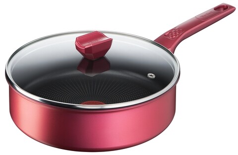 Tigaie saute cu capac, tefal, daily chef, 24 cm Ø, aluminiu/sticla