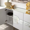 Consola, Neostill, Milan, 180x80x40 cm, PAL, Alb/Auriu