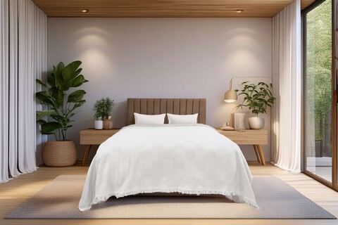 Cuvertura pique Single, Russel - White, ICF Bedroom, Bumbac 