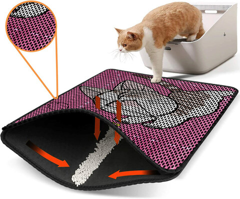 Covoras litiera pentru colectarea granulelor de nisip, Nrszn0152, 45×60 cm, 50% PVC/50% POLIESTER, Multicolor Gravel