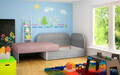 Canapea extensibila 2 locuri, ELTAP, Rosa, 104x75x60 cm, lemn/poliester, roz/gri