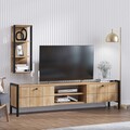 Mobilier pentru living Paola, Elegance, 2 piese, 180x34x45 cm, natural/negru