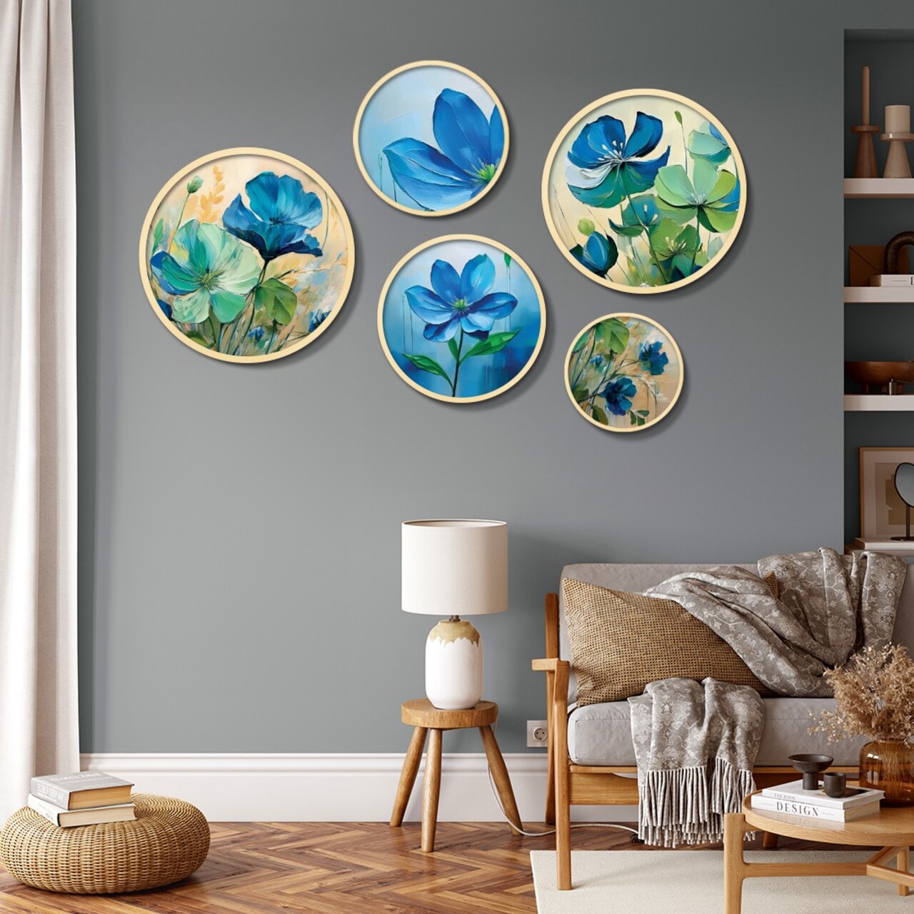 Tablou decorativ (5 Pieces), Iaht-20, Dimensiuni: 43,5 x 43,5 cm (1 bucată), Multicolor - view 2