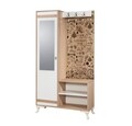Dulap cu pantofar, cuier si oglinda İNCİ-731, Vella, 100x36x190 cm, multicolor