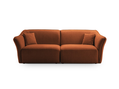 Canapea 3 locuri, Hailey, Micadoni Home, 206x102x79 cm, tesatura boucle, gri deschis