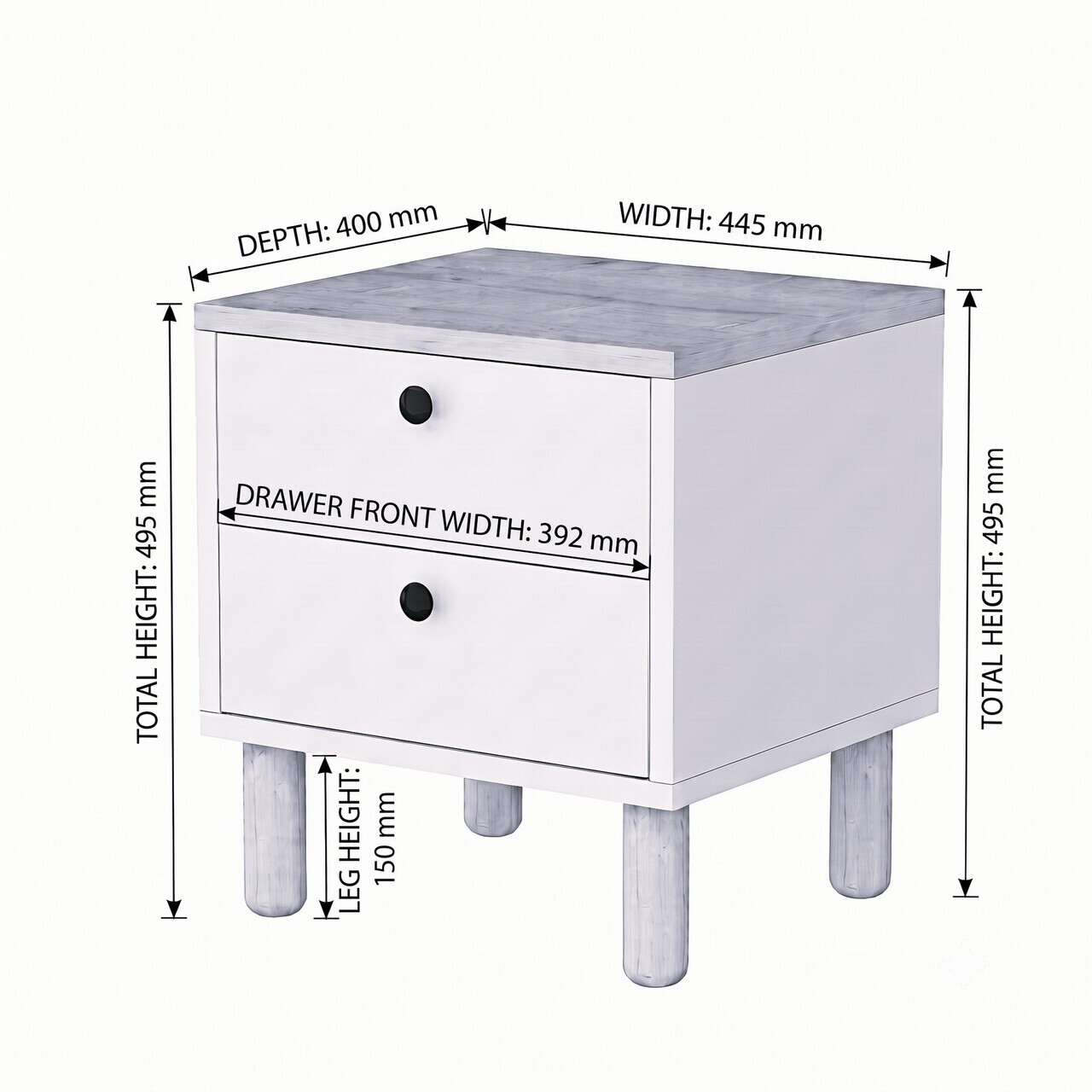 Noptiera, Hanah Home, Rayme, 44.5x49.5x40 cm, Travertin / Nuc Venezia — imaginea 5
