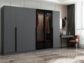 Dulap pentru haine, Minerva, Kale Plus, 270x210x52 cm, PAL, Fumuriu
