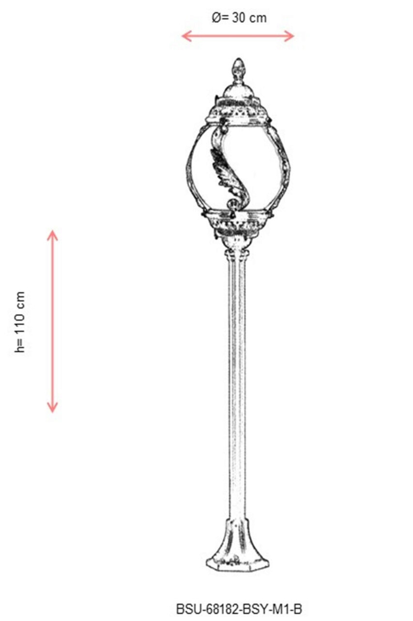 Lampadar de exterior, Avonni, 685AVN1208, Plastic ABS, Alb/Negru