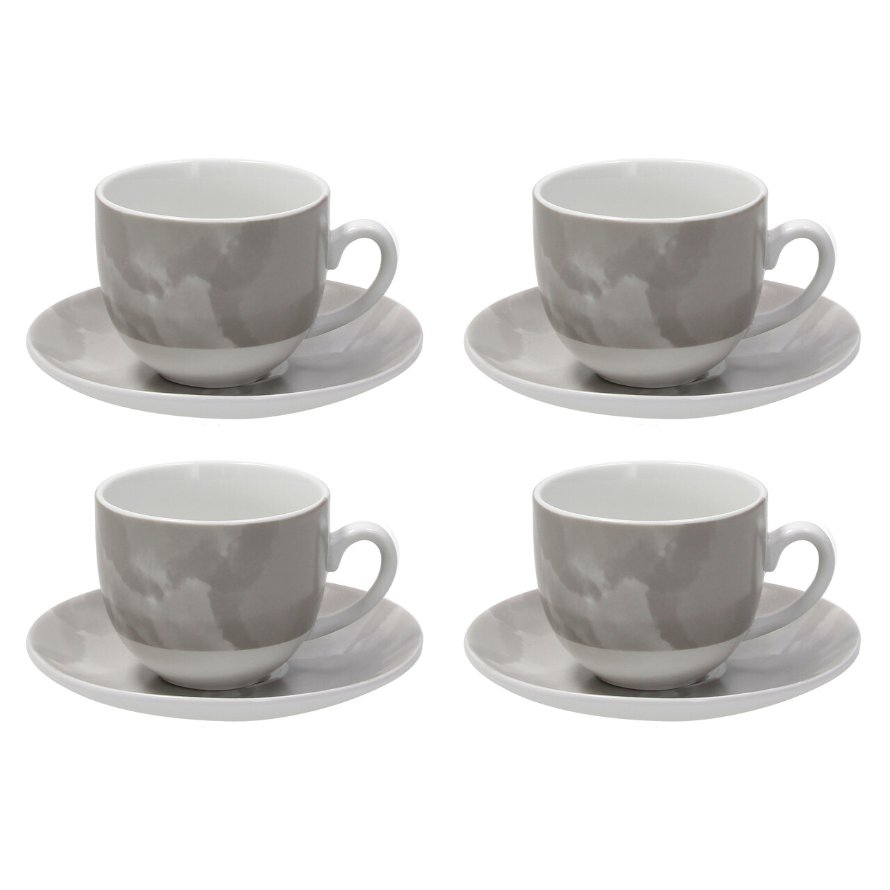 Set 4 cesti de cafea cu farfurie Sfera, Andrea Fontebasso, 250 ml, portelan, bej