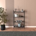 Corp biblioteca, Caliente, Marta, 80x126x30 cm, Sticla temperata, Negru