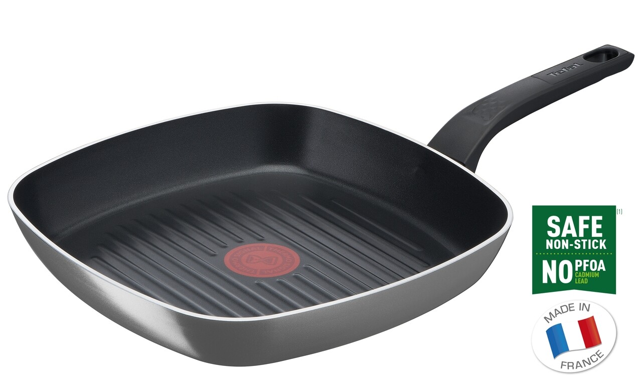 Tigaie Grill, Tefal, Easy Plus, 26 Cm Ø, Aluminiu