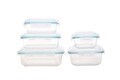 Set 5 caserole Clear, Sabichi, sticla/plastic/silicon,  transparent