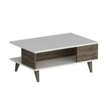 Masuta de cafea Lyon, Maison in Design, 90 x 60 x 39 cm, PAL, alb/natural