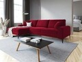 Coltar stanga, Madara, Mazzini Sofas, 5 locuri, 254x182x90 cm, catifea, rosu vin