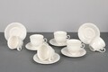Set 6 cani + 6 farfurii, Kutahya Porselen, CPR12CT0014, 180 ml, portelan, alb