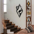 Decoratiune de perete, Balon, metal, 29 x 60 cm, negru