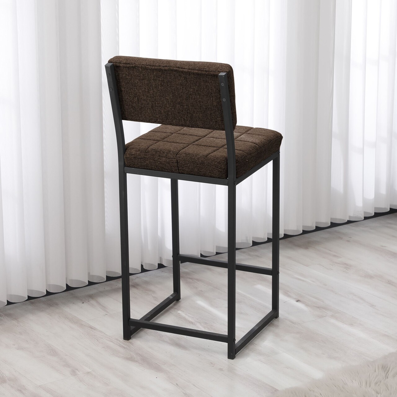 Scaun de bar, Hanah Home, Retro, 40x98x40 cm, Maro - imagine 4