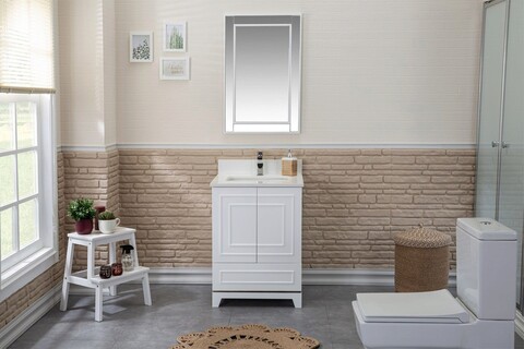Set mobilier de baie (2 piese), jussara, ohio 24, alb
