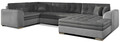 Coltar extensibil dreapta 5 locuri ELTAP, Damario, 338x189x78 cm, lemn/poliester, gri inchis/gri deschis