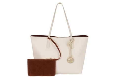 Geanta cu portofel Beverly Hills Polo Club, 402, piele ecologica, crem/maro