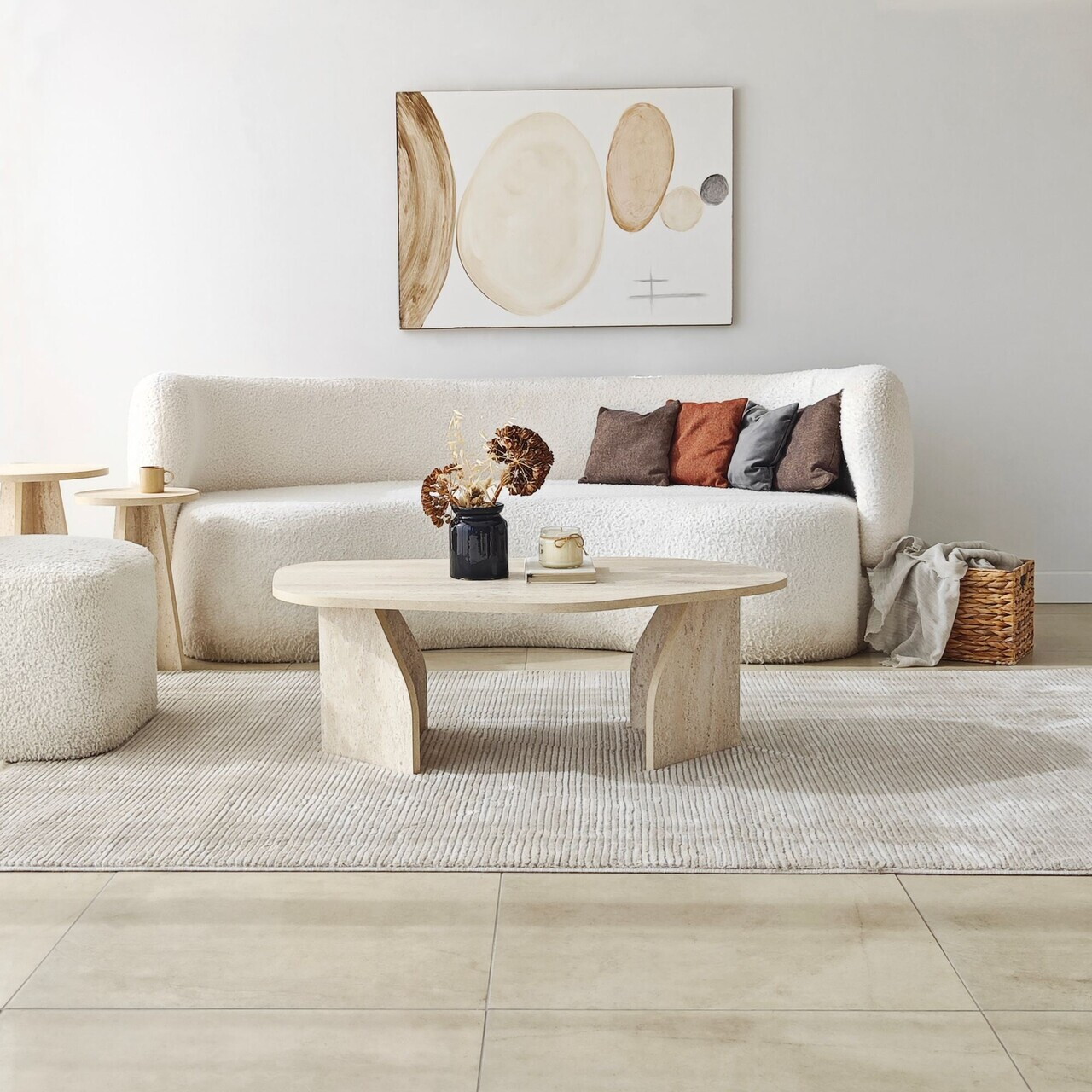 Masuta de cafea, Hanah Home, Nova, 100x35x60 cm, PAL, Travertin / Fumure — imaginea 3