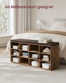 Bancheta cu pantofar Vasagle, 12 compartimente, 104x30.3x48 cm, max 136 kg, PAL, maro rustic