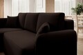 Coltar extensibil stanga 3 locuri ELTAP, Hadson, 206x150x89 cm, lemn/poliester, maro inchis