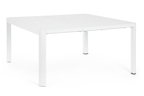 Masa extensibila pentru gradina/terasa Kiplin, Bizzotto, 149 x 97/149 x 77.5 cm, aluminiu, alb