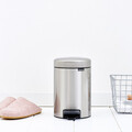 Cos de gunoi cu pedala, Brabantia, NewIcon Matt , 3 L, 23.5x16.8x26.4 cm, otel, argintiu
