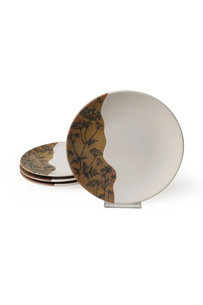 Set farfurii pentru desert, Hermia, 275KRM2011, Ceramica, Maro/Alb - view 7