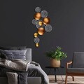 Decoratiune de perete, Aurora 2, Metal, Dimensiune: 45 x 82 cm, Argint / Cupru