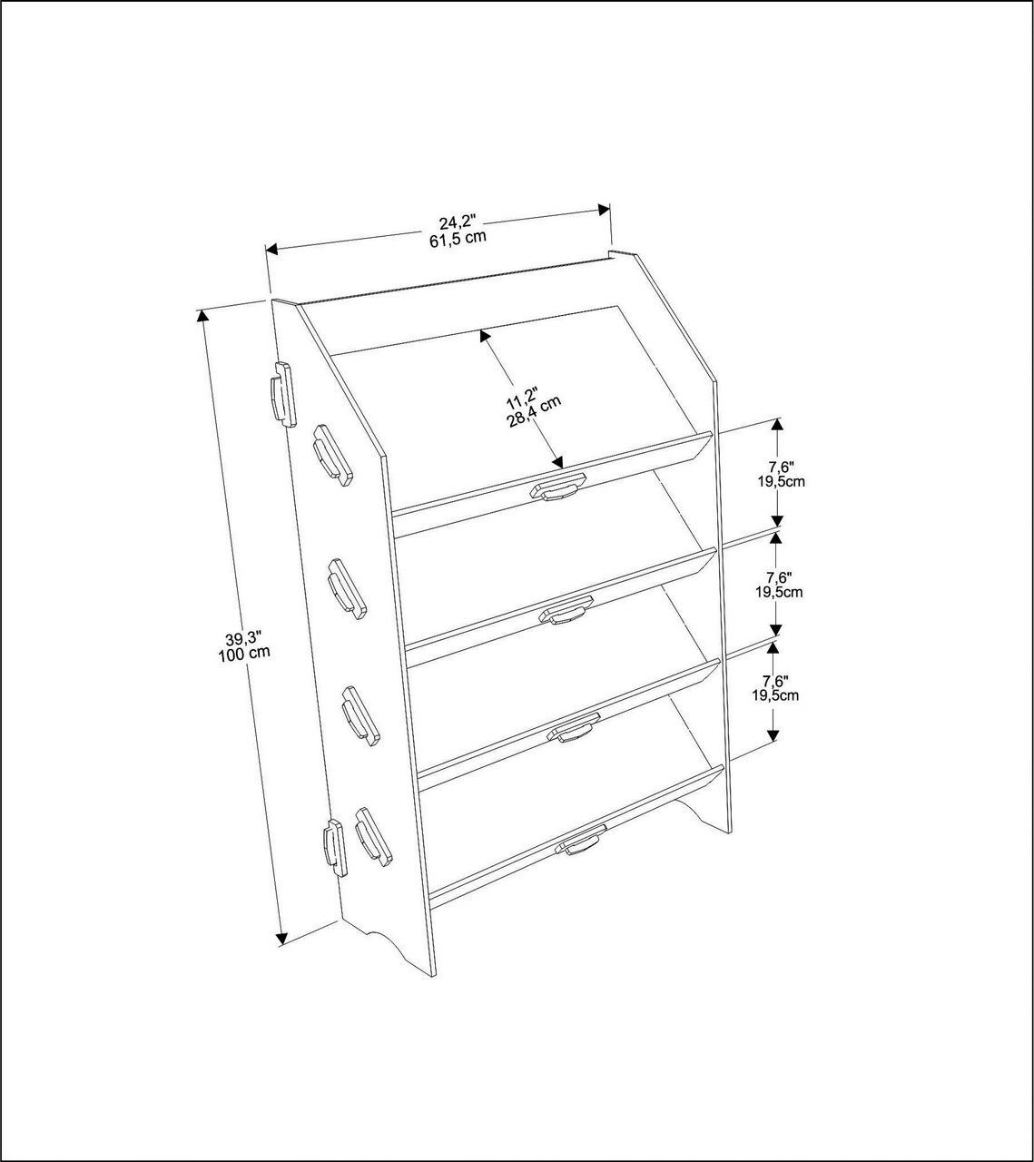 Corp biblioteca, Zena Home, Aros, 61.5x100x28.4 cm, PAL, Stejar